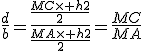 \frac{d}{b}=\frac{\frac{MC\times h2}{2}}{\frac{MA\times h2}{2}}=\frac{MC}{MA}