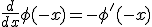 \frac{d}{dx}\phi(-x)=-\phi'(-x)