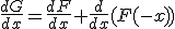 \frac{dG}{dx}=\frac{dF}{dx}+\frac{d}{dx}(F(-x))