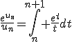 \frac{e^{u_n}}{u_n}=\Bigint_n^{n+1} \frac{e^t}{t}dt
