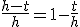 \frac{h-t}{h}=1-\frac{t}{h}