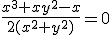 \frac{x^3+xy^2-x}{2(x^2+y^2)}=0