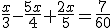 \frac{x}{3}-\frac{5x}{4}+\frac{2x}{5}=\frac{7}{60}