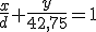 \frac{x}{d}+\frac{y}{42,75}=1