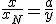 \frac{x}{x_N} = \frac{a}{y}