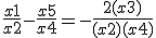 \frac{x+1}{x+2} - \frac{x+5}{x+4} = -\frac{2(x + 3)}{(x + 2)(x + 4)}