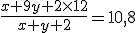 \frac{x+9y+2\time12}{x+y+2}=10,8