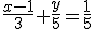 \frac{x-1}{3}+\frac{y}{5}=\frac{1}{5}