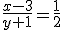 \frac{x-3}{y+1}=\frac{1}{2}
