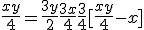 \frac{xy}4 = \frac{3y}2 + \frac{3x}{4} + \frac{3}4 [\frac{xy}4 - x]