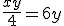 \frac{xy}4 = 6y