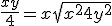 \frac{xy}4 = x + \sqrt{x^2+4y^2}