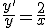 \frac{y'}{y}=\frac{2}{x}