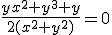\frac{yx^2+y^3+y}{2(x^2+y^2)}=0