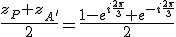 \frac{z_P+z_{A'}}{2}=\frac{1-e^{i\frac{2\pi}{3}}+e^{-i\frac{2\pi}{3}}}{2}