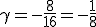 \gamma=-\frac{8}{16}=-\frac{1}{8}
