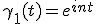 \gamma_1(t)=e^{int}