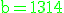 \green\text{b=1314}