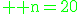 \green \rm n=20