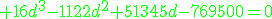 \green 16d^3-1122d^2+51345d-769500=0