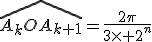 \hat{A_kOA_{k+1}}=\frac{2\pi}{3\times 2^n}