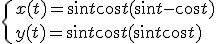 \large \{x(t)=\sin t \cos t (\sin t - \cos t)\\y(t)=\sin t \cos t (\sin t + \cos t)