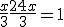 \large \frac{x}{3} + \frac{24x}{3} = 1