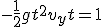 \large -\frac 1 2 g t^2 + v_y t =1