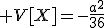 \large V[X]=-\frac{a^2}{36}