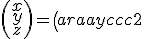 \left(\begin{array}{c}x\\y\\z\end{array}\right)=\left(\begin{array}{ccc}2&3&-4\\1&-2&5\\-1&2&4\end{array}\right)^{-1}\left(\begin{array}{c}-4\\-2\\11\end{array}\right)