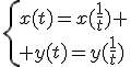 \left{x(t)=x(\frac{1}{t}) \\ y(t)=y(\frac{1}{t})