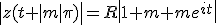 \left|z(t+|m|\pi)\right|=R\left|1+m+me^{it}\right|