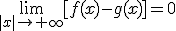 \lim_{|x|\to \infty}[f(x)-g(x)]=0