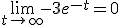 \lim_{t\to +\infty} -3e^{-t}=0