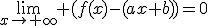 \lim_{x\to \infty} (f(x)-(ax+b))=0
