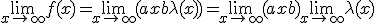 \lim_{x\to \infty} f(x)=\lim_{x\to \infty} (ax+b+\lambda(x))=\lim_{x\to \infty} (ax+b)+ \lim_{x\to \infty} \lambda(x)