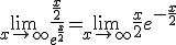 \lim_{x\to +\infty}\frac{\frac{x}{2}}{e^{\frac{x}{2}}}=\lim_{x\to +\infty}\frac{x}{2}e^{-\frac{x}{2}}