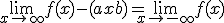 \lim_{x\to +\infty} f(x)-(ax+b)=\lim_{x\to -\infty} f(x) 