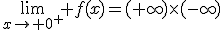 \lim_{x\to 0^{+}} f(x)=(+\infty)\times(-\infty)