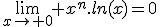 \lim_{x\to 0} x^{n}.ln(x)=0