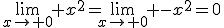 \lim_{x\to 0} x^2=\lim_{x\to 0} -x^2=0