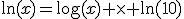 \ln(x)=\log(x) \times \ln(10)