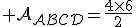 \mathcal A_{ABCD}=\frac{4\times6}{2}