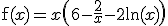 \mathrm{f}(x)=x\(6-\frac{2}{x}-2\mathrm{ln}(x)\)