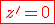 \red\fbox{z'=0}