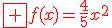 \red\fbox {f(x)=\frac{4}{5}x^2}