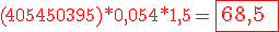 \red (405+450+395)*0,05+4*1,5 = \Large \fbox {68,5\;mm}