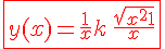 \red \Large \fbox{ y(x) = \frac 1 x + k\, \frac{\sqrt{x^2+1}} x } 