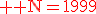 \red \rm N=1999