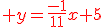 \red y=\frac{-1}{11}x+5